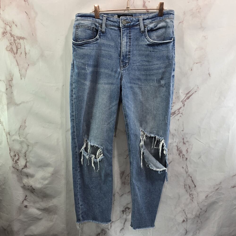 Kut From The Kloth Jeans Womens 10 Crop Ripped Rachael Fab Ab Mom High Rise